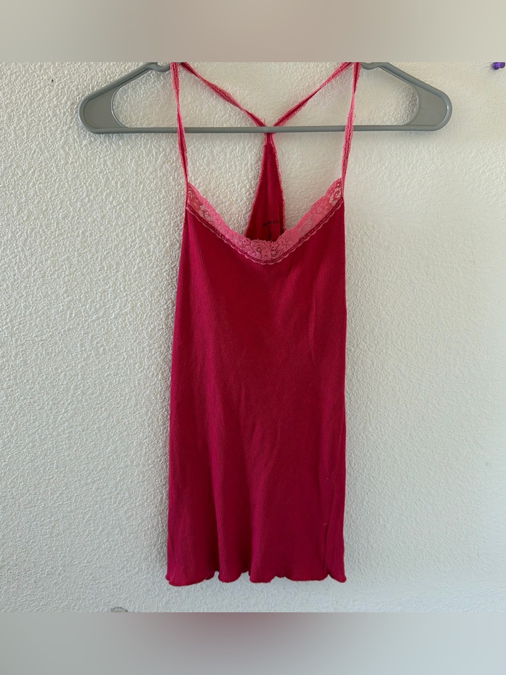 Brandy melville red  peach Esme lace Racerback long tank
